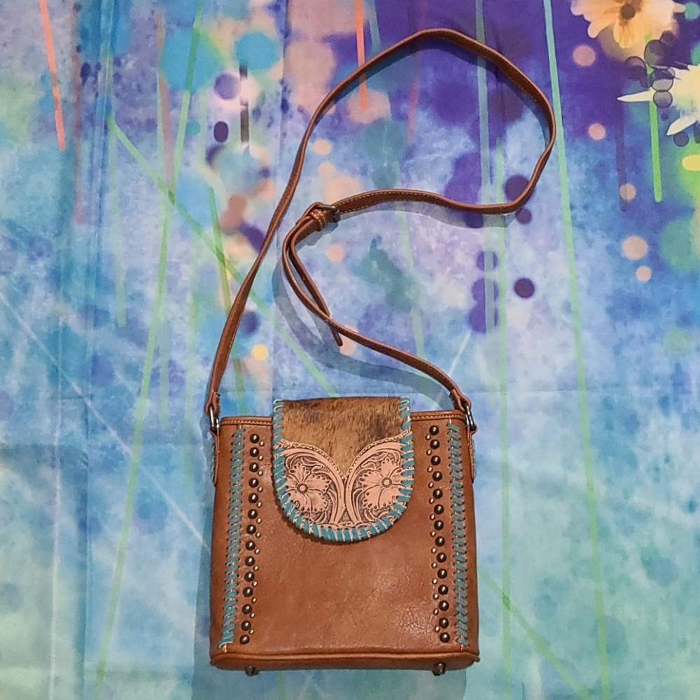 Trinity Ranch Leather HairOn Cowhide Crossbody Bag